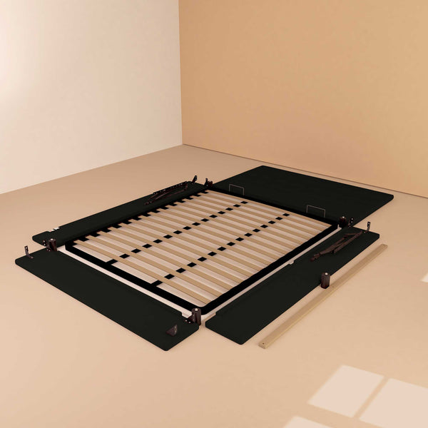 Letto contenitore king size in ecopelle nero Baldiflex Dublino struttura