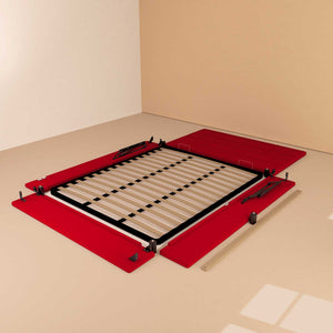 Letto contenitore king size in ecopelle rosso Baldiflex Dublino struttura