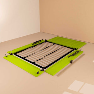 Letto contenitore king size in ecopelle verde mela Baldiflex Dublino struttura