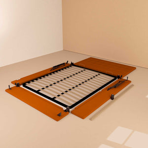 Letto contenitore king size in tessuto arancione Baldiflex Dublino struttura