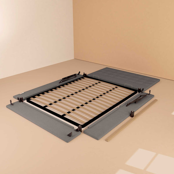 Letto contenitore king size in tessuto grigio Baldiflex Dublino struttura