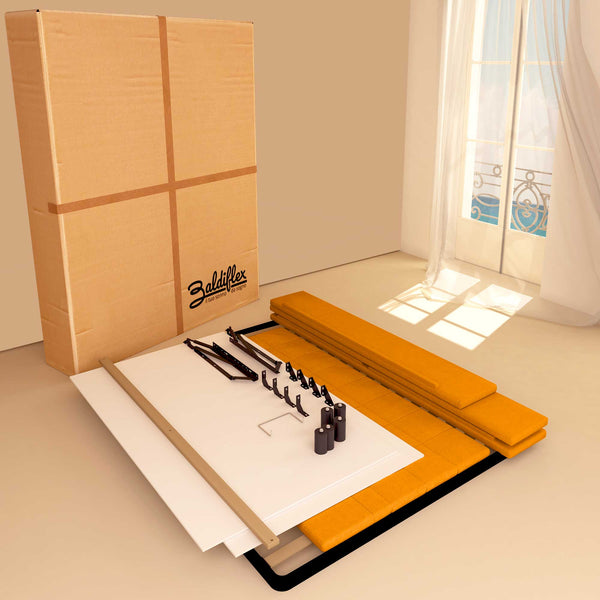 Letto contenitore king size in tessuto mango Baldiflex Dublino scatola