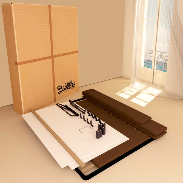 Letto contenitore king size in tessuto marrone Baldiflex Dublino scatola