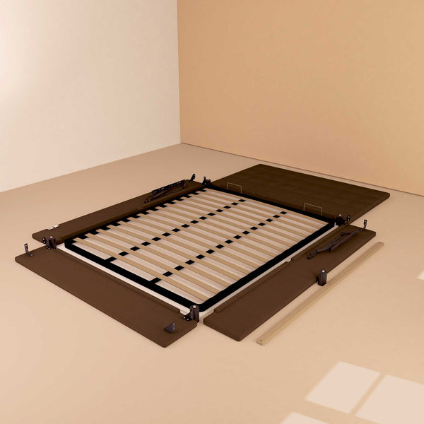 Letto contenitore king size in tessuto marrone Baldiflex Dublino struttura