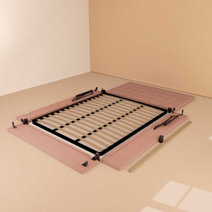 Letto contenitore king size in tessuto rosa antica Baldiflex Dublino struttura