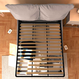 Letto contenitore king size in tessuto sfoderabile grigio Baldiflex Licia Soft dall'alto