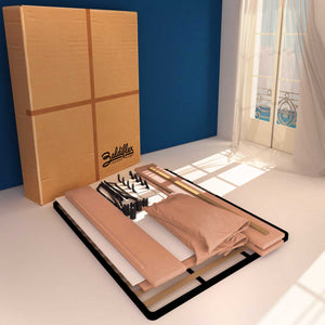 Letto contenitore king size in tessuto sfoderabile rosa antico Baldiflex Licia Soft cartone