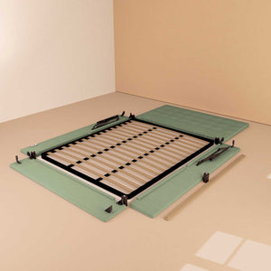 Letto contenitore king size in tessuto verde menta Baldiflex Dublino struttura