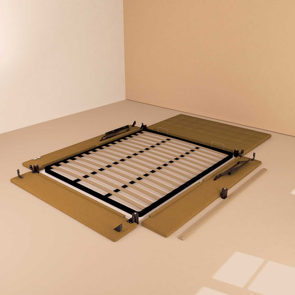 Letto contenitore matrimoniale in ecopelle nocciola Baldiflex Dublino struttura