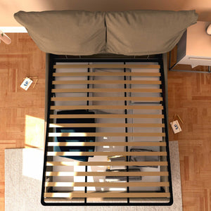 Letto contenitore matrimoniale in ecopelle sfoderabile grigio talpa Baldiflex Licia Soft dall'alto