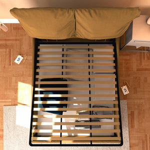 Letto contenitore matrimoniale in ecopelle sfoderabile nocciola Baldiflex Licia Soft dall'alto