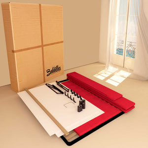 Letto contenitore matrimoniale in tessuto rosso Baldiflex Dublino scatola