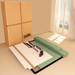 Letto contenitore matrimoniale in tessuto verde menta Baldiflex Dublino scatola