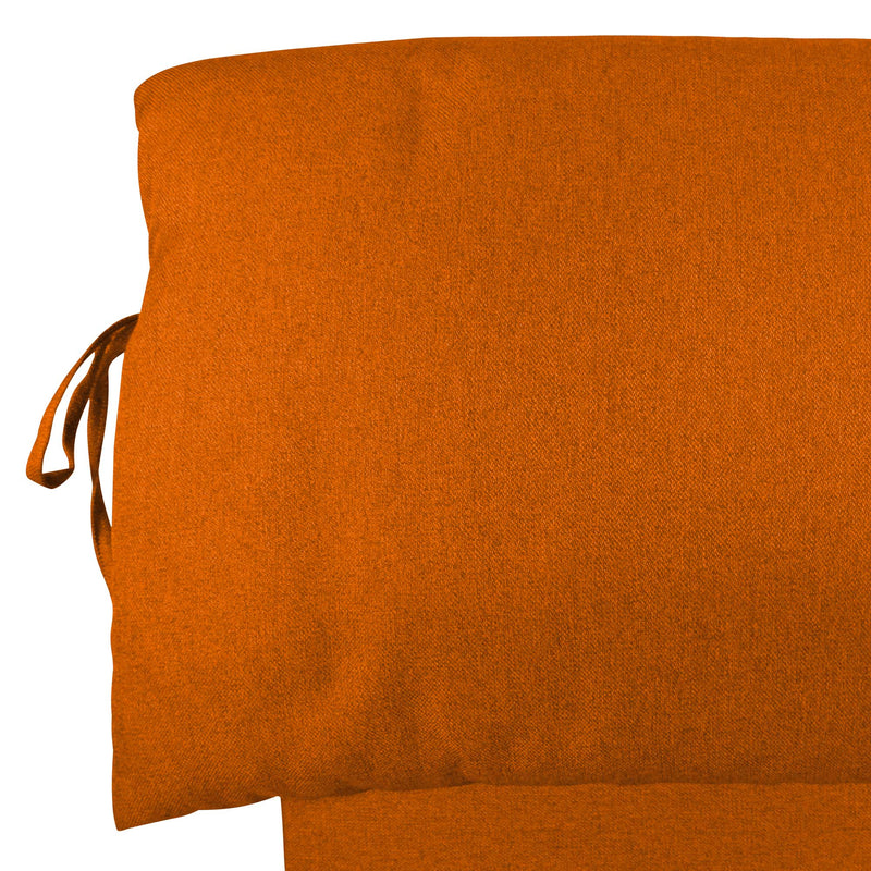 Letto contenitore piazza e mezza in ecopelle sfoderabile arancione Baldiflex Licia Soft testata