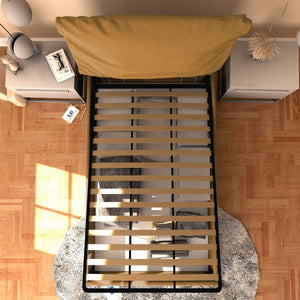 Letto contenitore piazza e mezza in ecopelle sfoderabile nocciola Baldiflex Licia Soft dall'alto