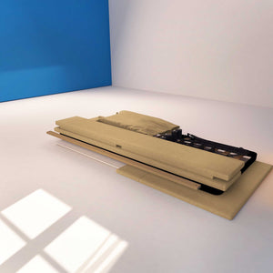 Letto contenitore una piazza e mezza in tessuto sfoderabile cammello Baldiflex Licia Soft struttura