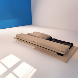 Letto contenitore una piazza e mezza in tessuto sfoderabile grigio talpa Baldiflex Licia Soft struttura