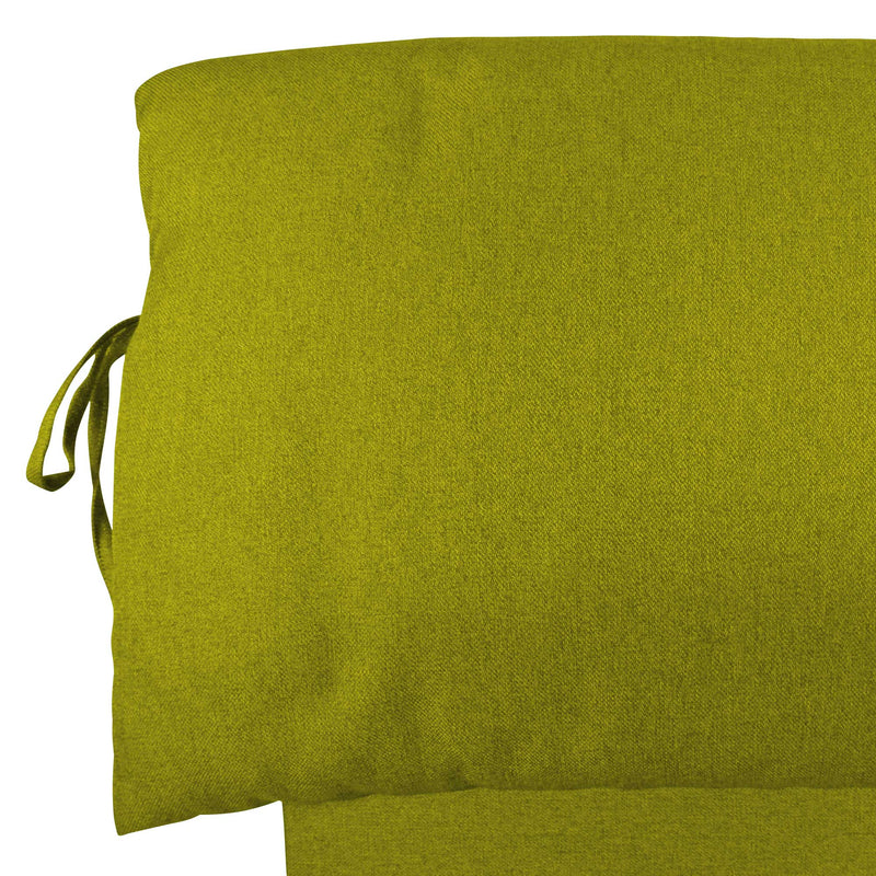 Letto contenitore una piazza e mezza in tessuto sfoderabile verde Baldiflex Licia Soft testata