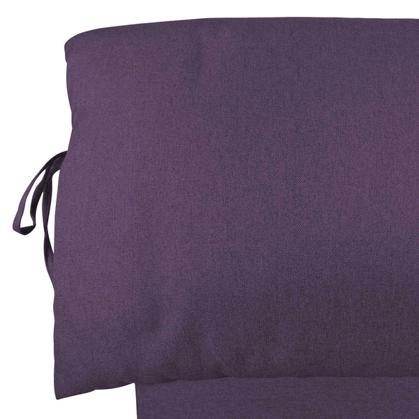 Letto contenitore una piazza e mezza in tessuto sfoderabile viola Baldiflex Licia Soft testata