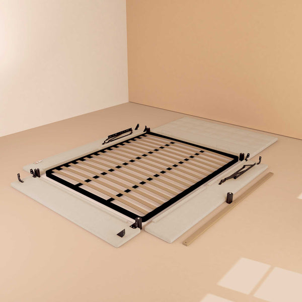 Letto contenitore singolo in ecopelle bianco Baldiflex Dublino struttura