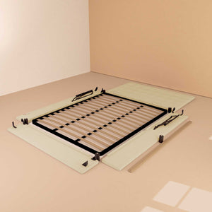 Letto contenitore singolo in ecopelle crema Baldiflex Dublino struttura