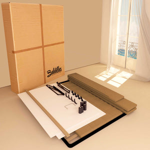 Letto contenitore singolo in ecopelle marrone chiaro Baldiflex Dublino scatola