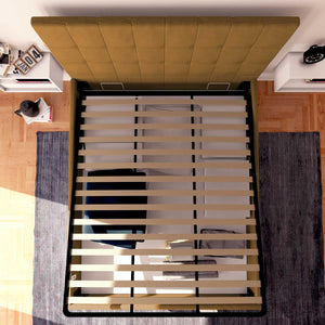 Letto contenitore singolo in ecopelle nocciola Baldiflex Dublino alto