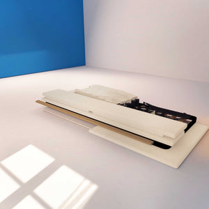 Letto contenitore singolo in ecopelle sfoderabile bianco Baldiflex Licia Soft struttura