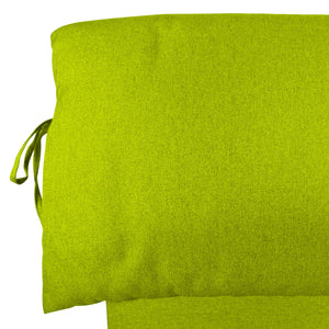 Letto contenitore singolo in ecopelle sfoderabile verde mela Baldiflex Licia Soft testata