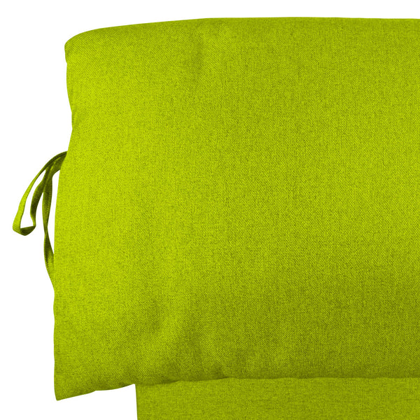 Letto contenitore singolo in ecopelle sfoderabile verde mela Baldiflex Licia Soft testata