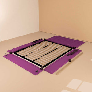 Letto contenitore singolo in tessuto fucsia Baldiflex Dublino struttura