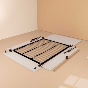 Letto contenitore singolo in tessuto grigio chiaro Baldiflex Dublino struttura