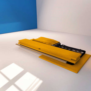 Letto contenitore singolo in tessuto sfoderabile mango Licia Soft Baldiflex struttura