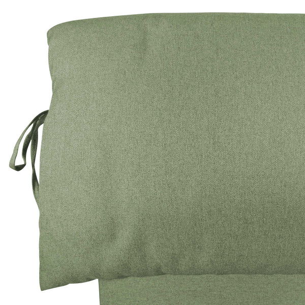 Letto contenitore singolo in tessuto sfoderabile verde menta Licia Soft Baldiflex testata