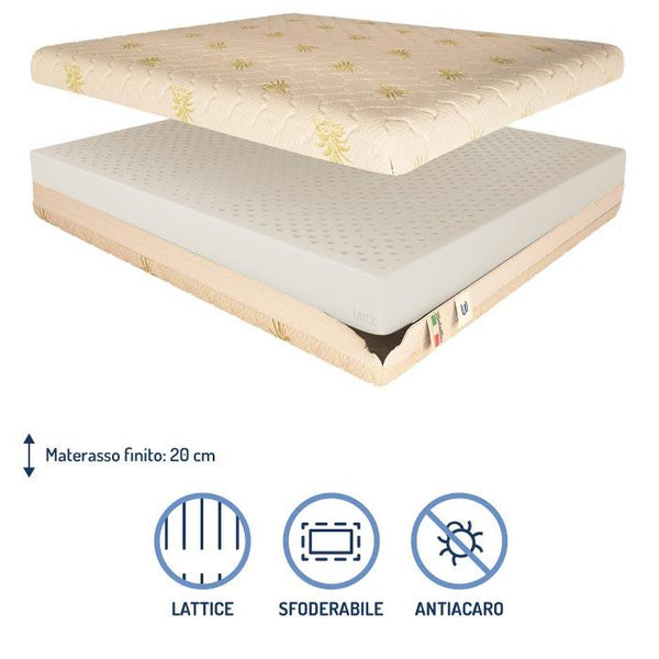 Materasso 100% lattice alto 20 cm Baldiflex composizione
