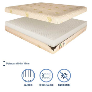 Materasso 100% lattice alto 16 cm Baldiflex composizione