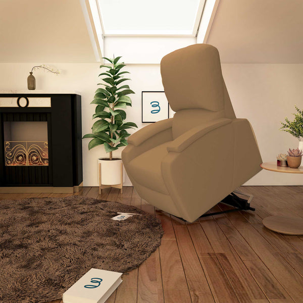 Poltrona elettrica reclinabile alzapersona Lady beige Baldiflex reclinata