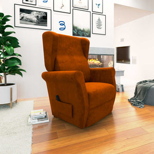 Poltrona relax reclinabile elettrica alzapersona arancione Flora Baldiflex