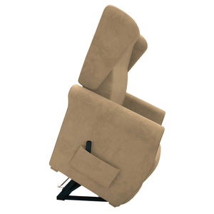 Poltrona relax reclinabile elettrica alzapersona beige Flora Baldiflex laterale reclinata