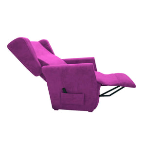 Poltrona relax reclinabile elettrica alzapersona fucsia Flora Baldiflex aperta