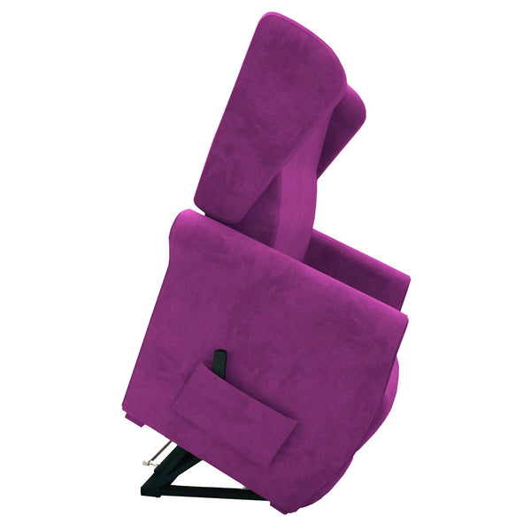 Poltrona relax reclinabile elettrica alzapersona fucsia Flora Baldiflex laterale reclinata