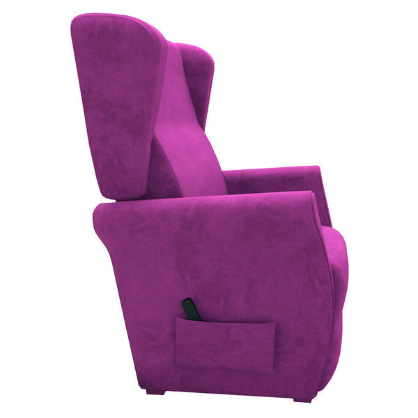 Poltrona relax reclinabile elettrica alzapersona fucsia Flora Baldiflex lato
