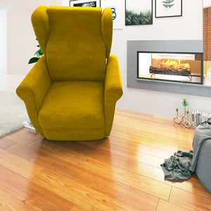 Poltrona relax reclinabile elettrica alzapersona giallo senape Flora Baldiflex frontale reclinata