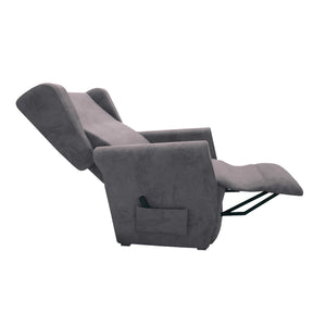 Poltrona relax reclinabile elettrica alzapersona grigio antracite Flora Baldiflex aperta