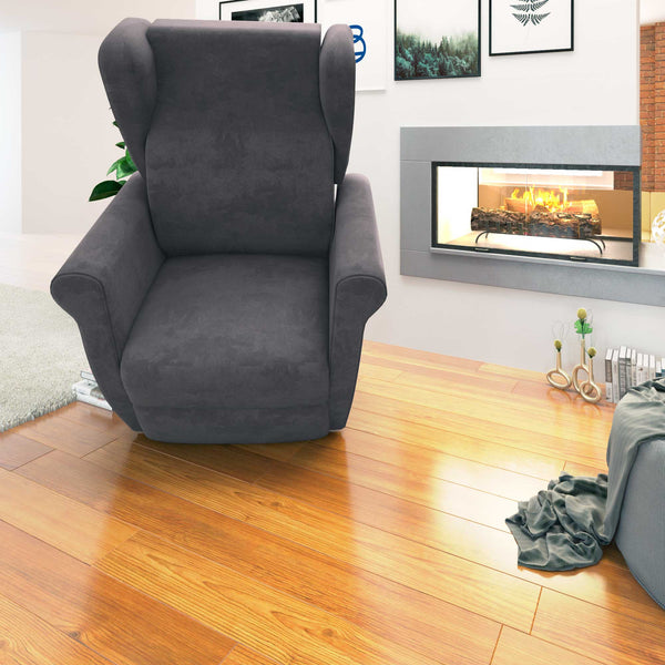Poltrona relax reclinabile elettrica alzapersona grigio antracite Flora Baldiflex frontale reclinata
