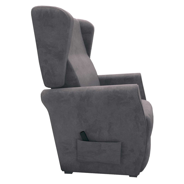 Poltrona relax reclinabile elettrica alzapersona grigio antracite Flora Baldiflex lato