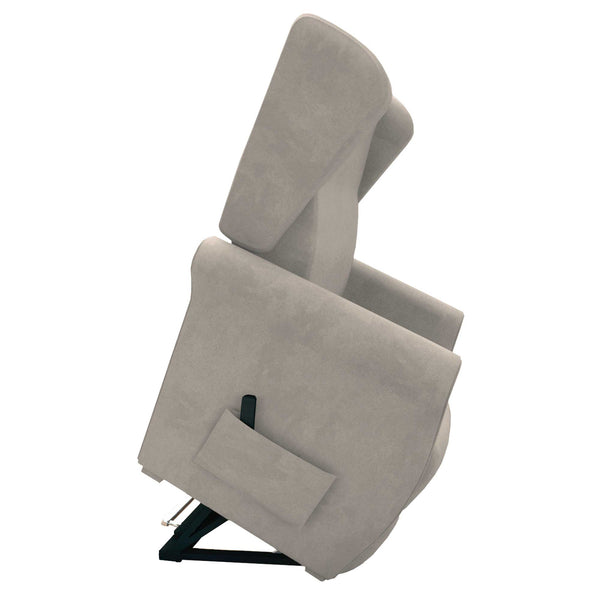 Poltrona relax reclinabile elettrica alzapersona grigio chiaro Flora Baldiflex laterale reclinata