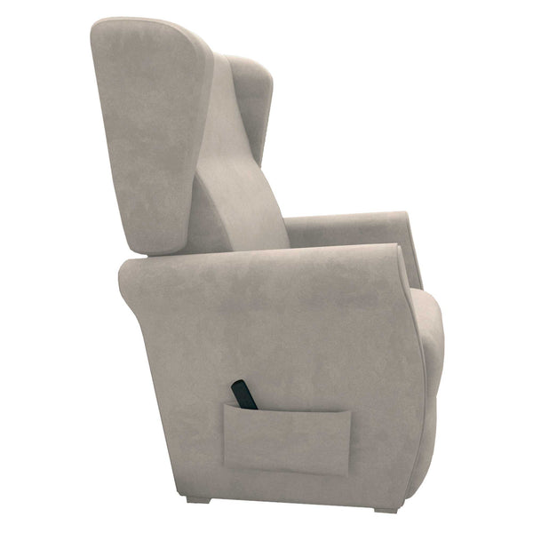 Poltrona relax reclinabile elettrica alzapersona grigio chiaro Flora Baldiflex lato
