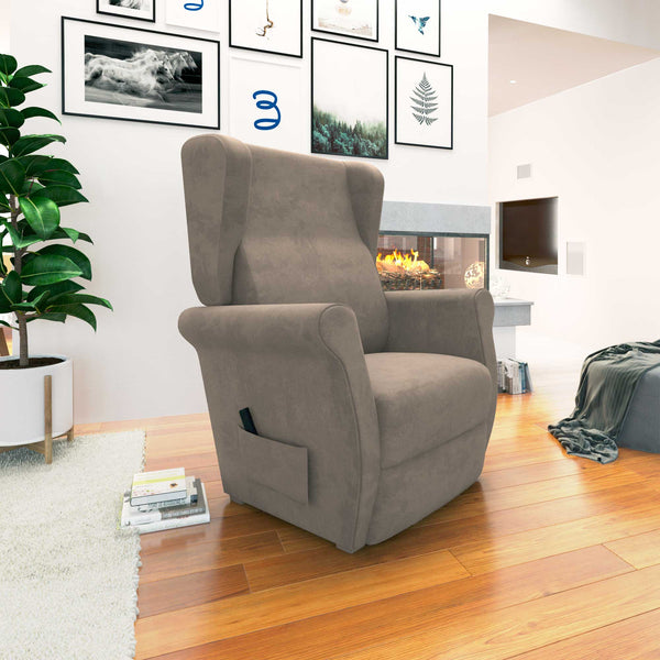 Poltrona relax reclinabile elettrica alzapersona grigio Flora Baldiflex