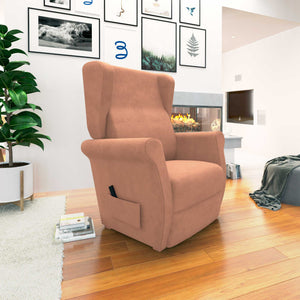 Poltrona relax reclinabile elettrica alzapersona rosa antico Flora Baldiflex